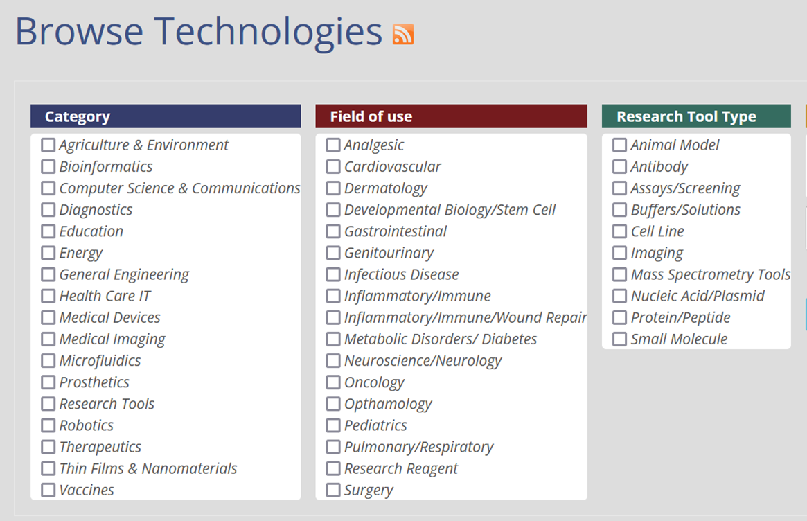 Browse Technologies Available for Licensing