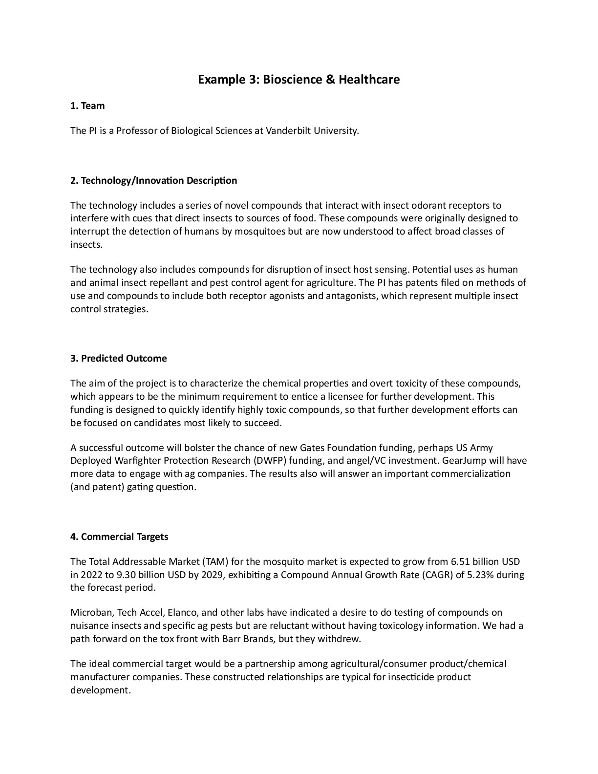 Example 3: Bioscience & Healthcare