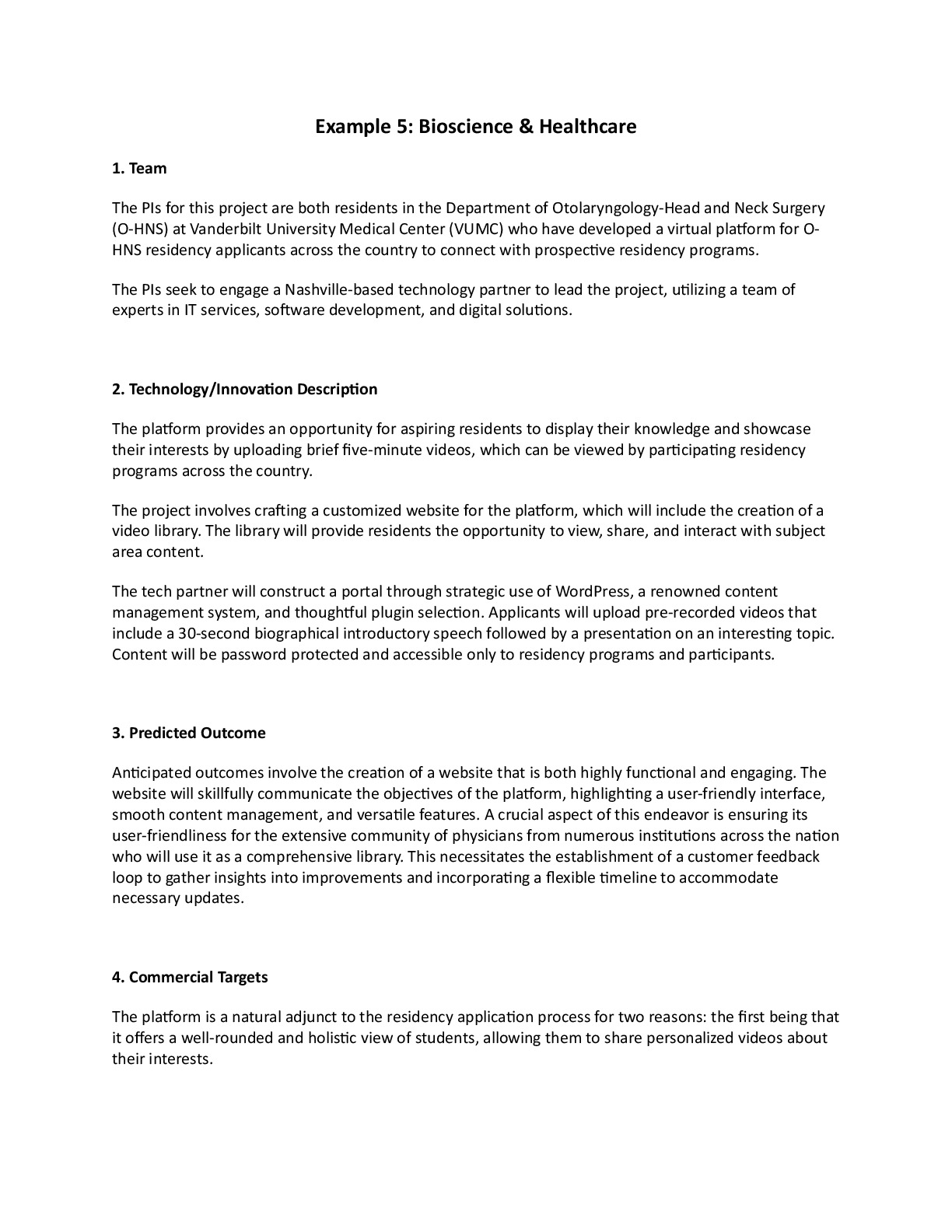Example 5: Bioscience & Healthcare