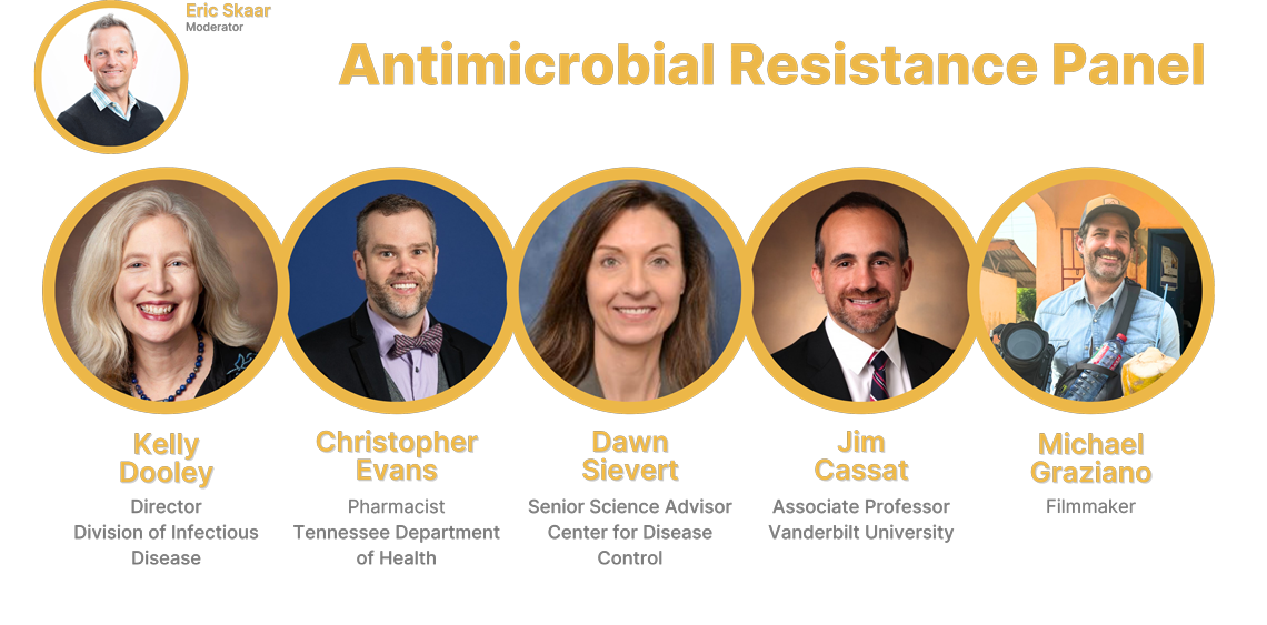Antimicrobial Resistance Panel - Moderator Eric Skaar, Panelist Kelly Dooley, DAwn Sievert, Michael Graziano, Christopher Evans and Jim Cassat