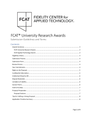 FCAT University Awards Guide