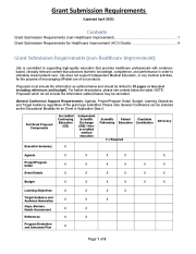 Grant Submission Requirements