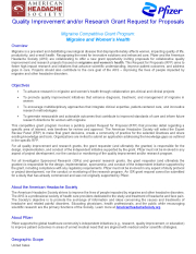 Migraine Competitive Grant Program: Migraine and Women's Health