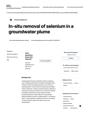 insitu removal selenium growndwater plume Halo